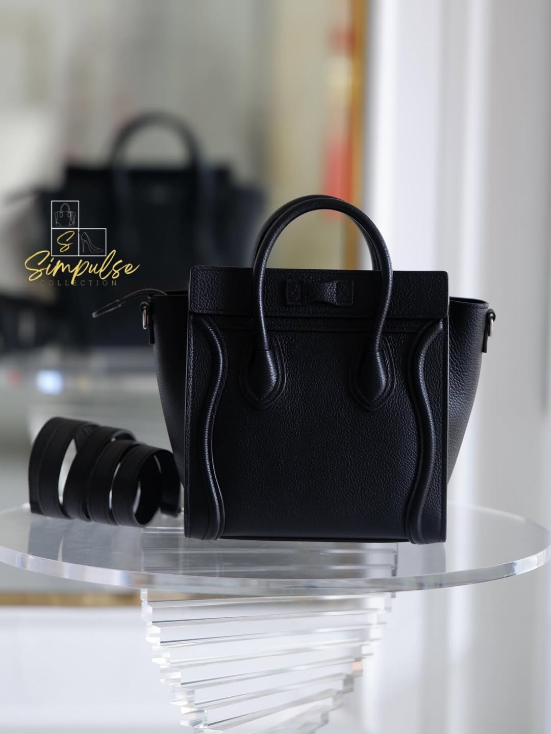 CELINE Nano Luggage in Black
