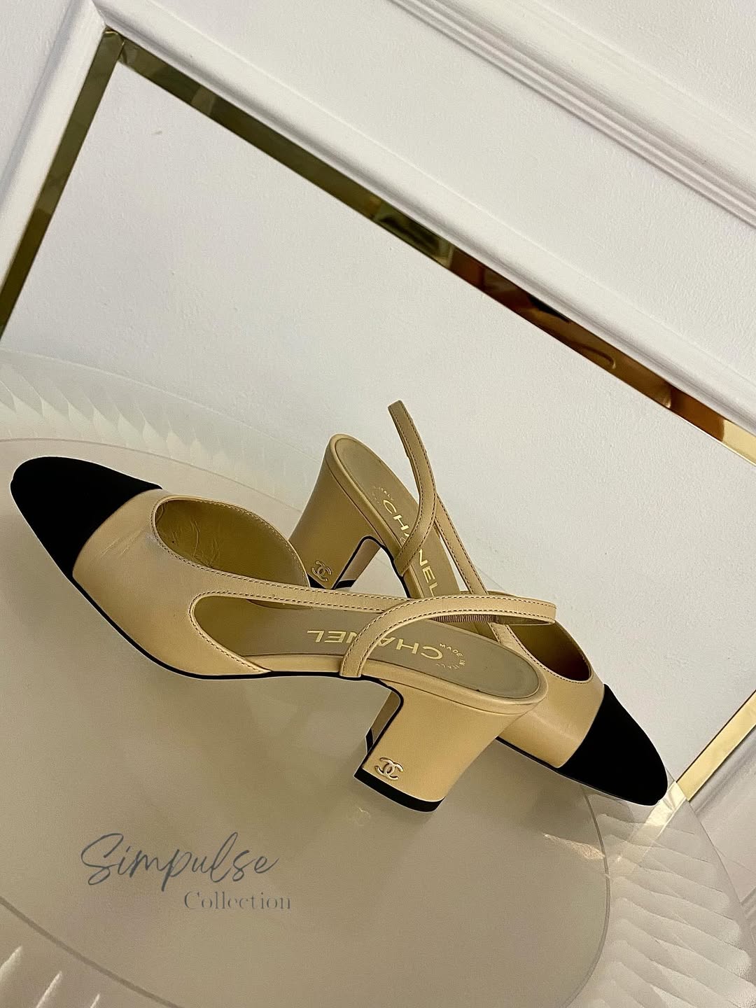 CHANEL Cap Toe Slingback Pumps