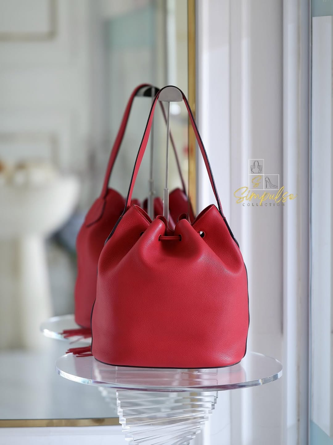 Gucci Tassle Bucket Leather Bag