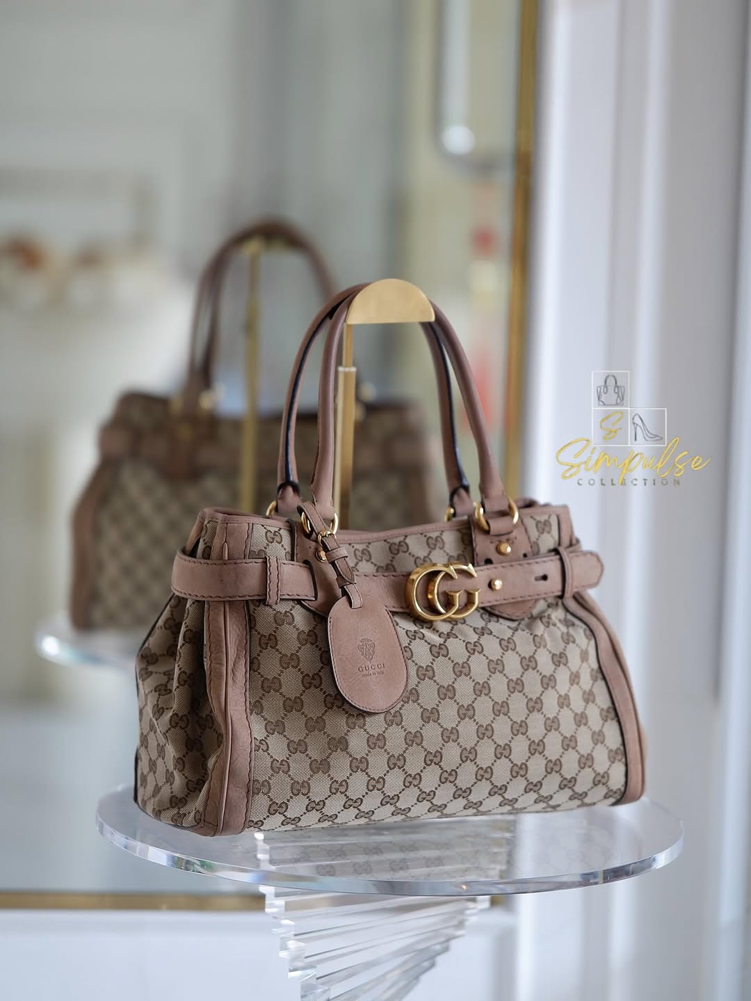 Gucci Supreme Ebony Canvas Nubuck Running Tote