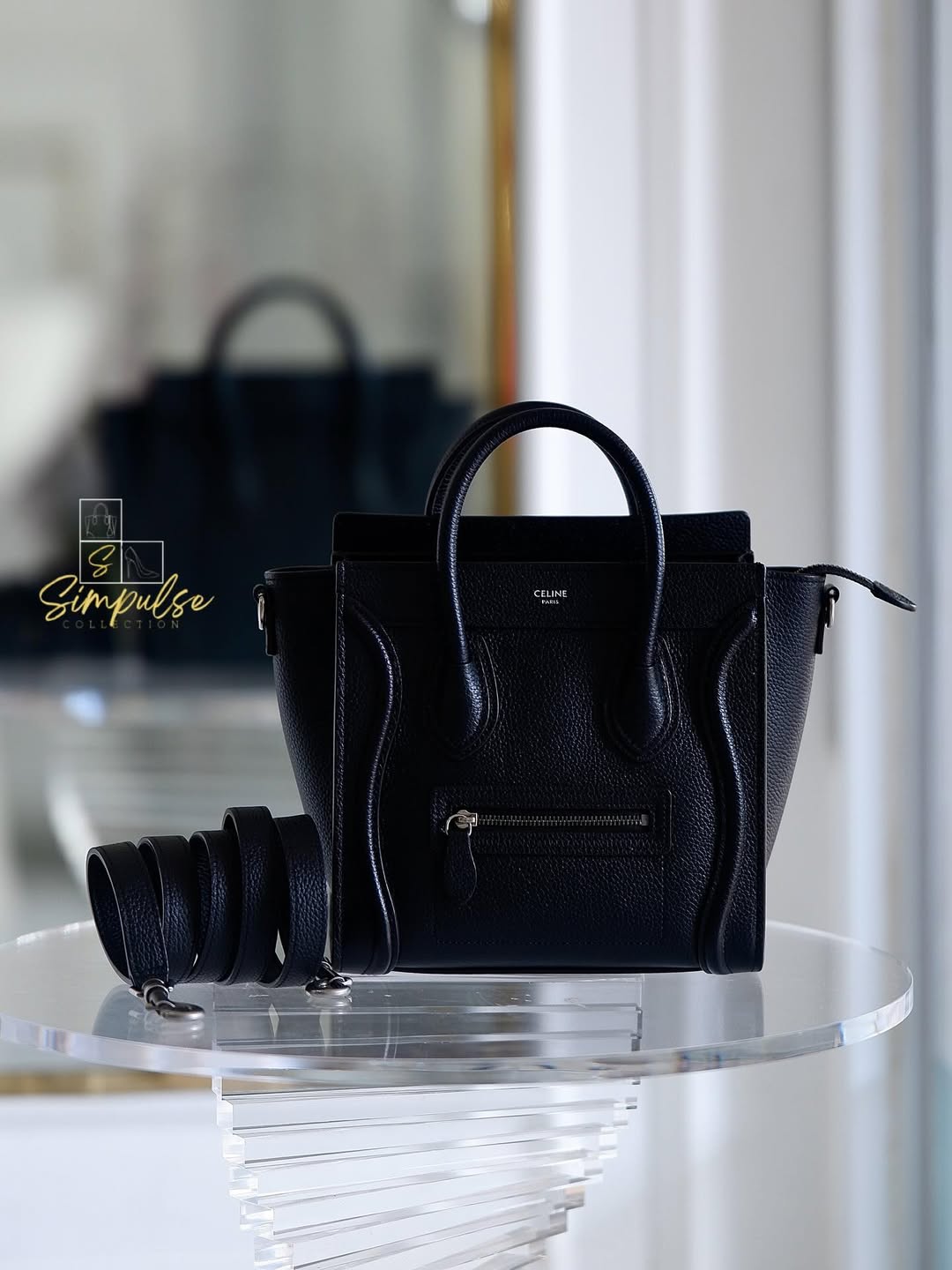 CELINE Nano Luggage in Black