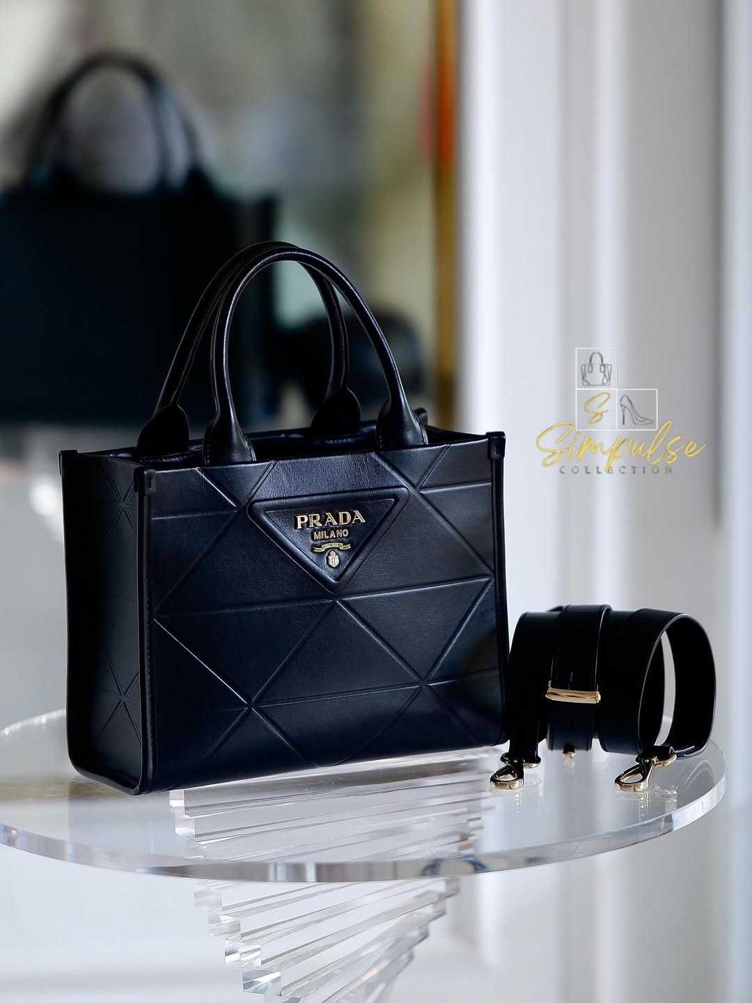 PRADA Black Symbole Small Leather Bag