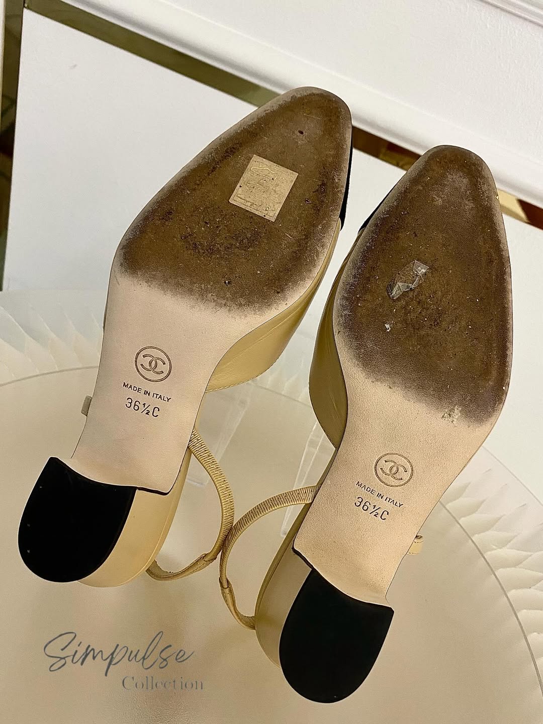 CHANEL Cap Toe Slingback Pumps