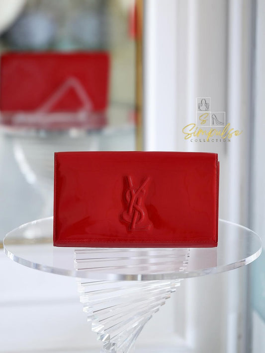 Yves Saint Laurent Red Patent Clutch