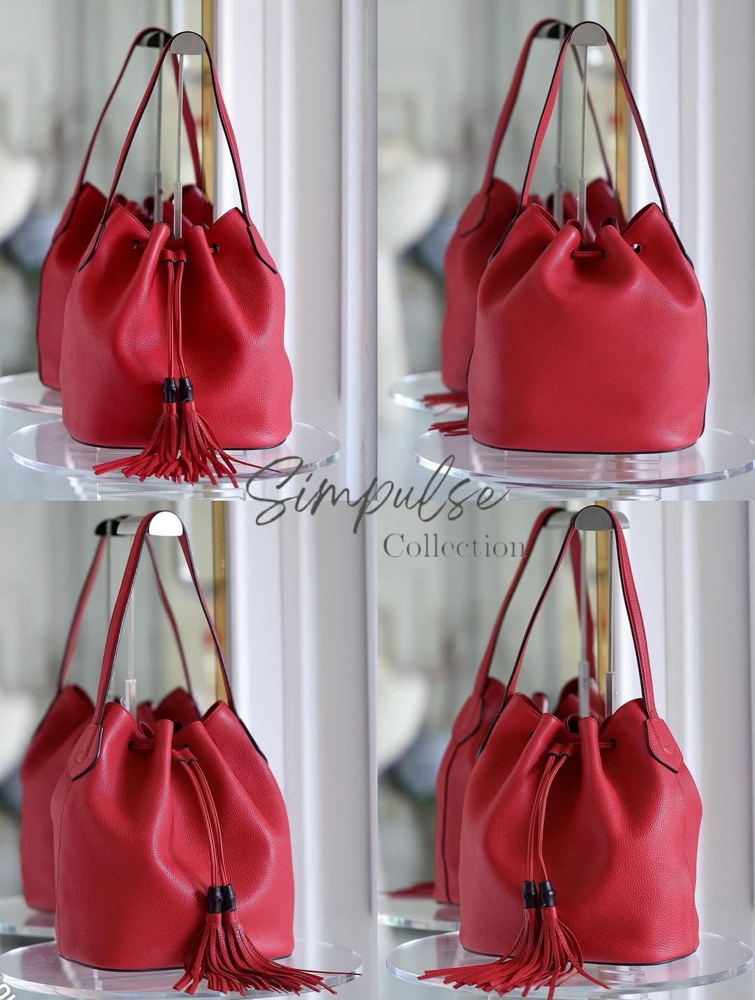 Gucci Tassle Bucket Leather Bag