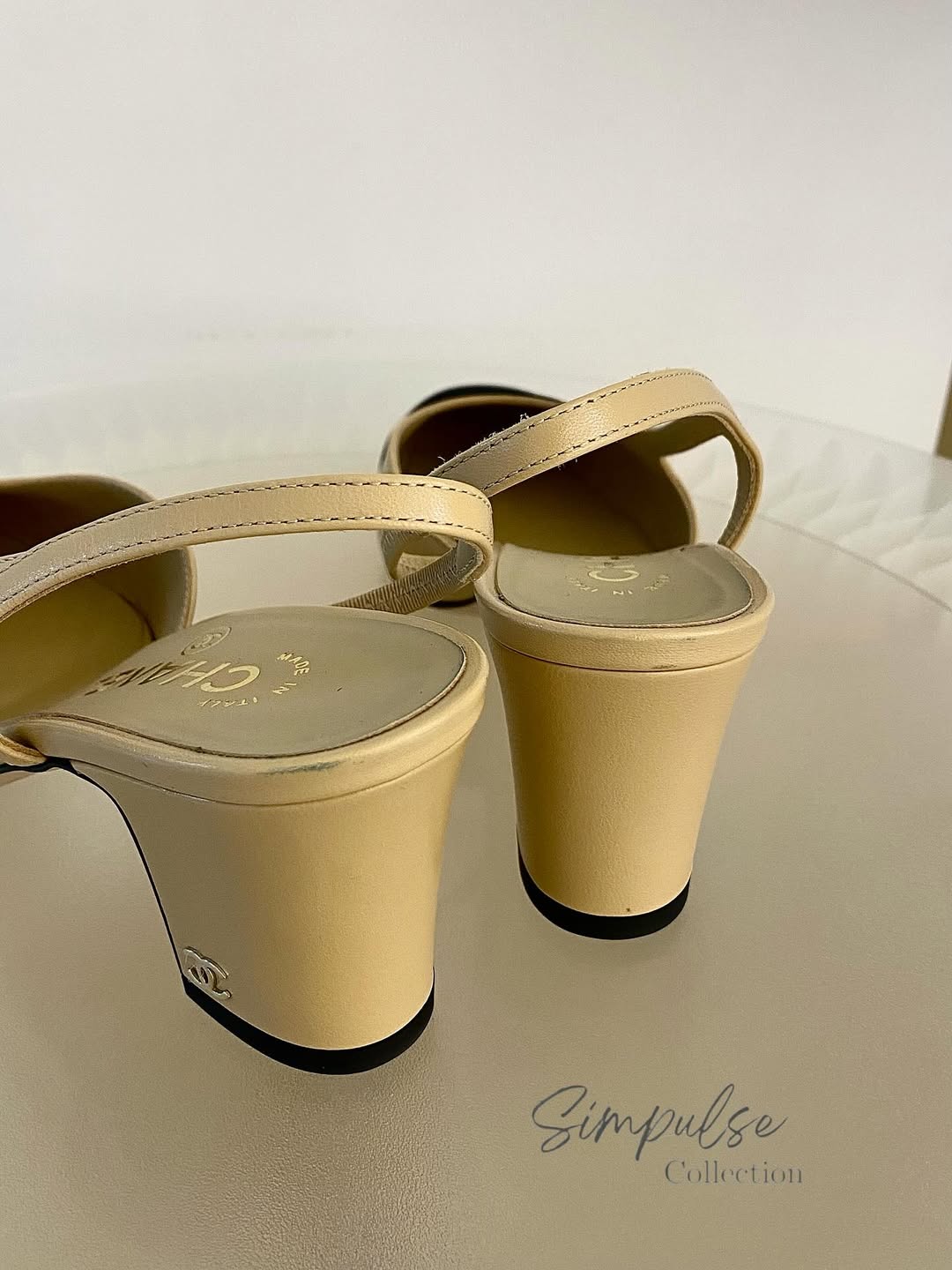 CHANEL Cap Toe Slingback Pumps