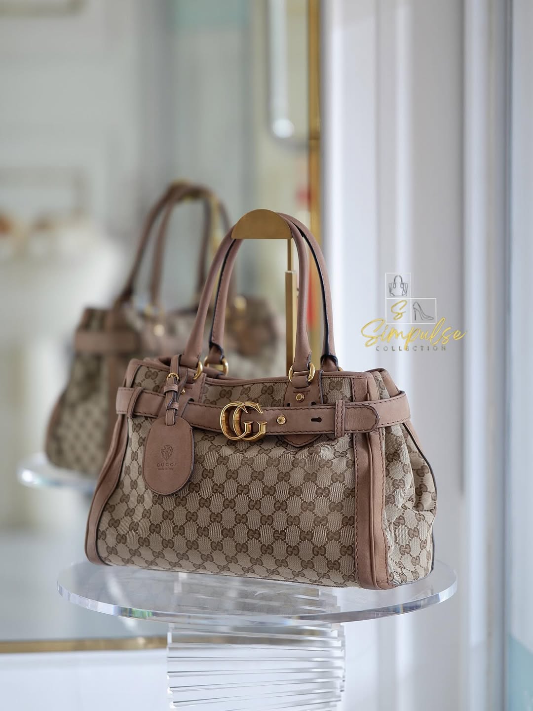 Gucci Supreme Ebony Canvas Nubuck Running Tote