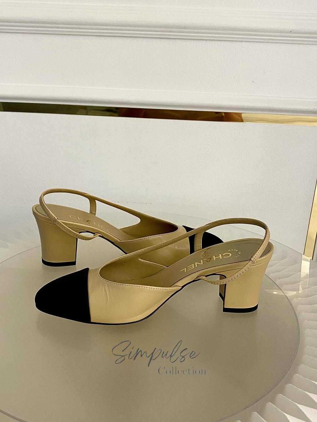 CHANEL Cap Toe Slingback Pumps