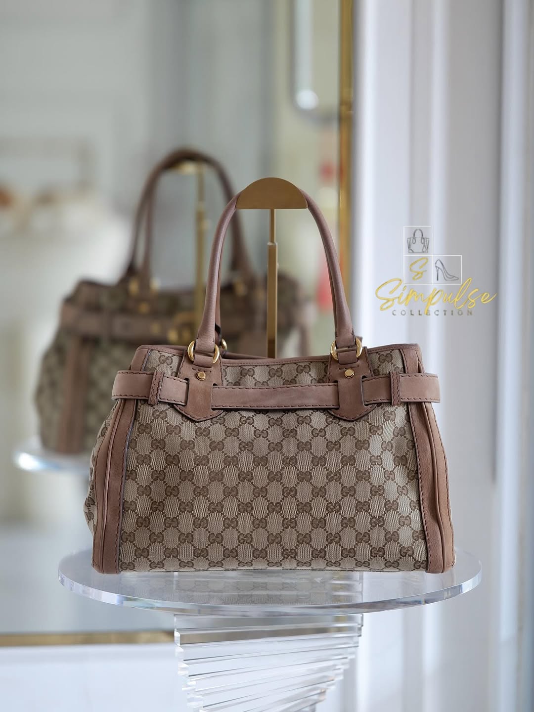 Gucci Supreme Ebony Canvas Nubuck Running Tote