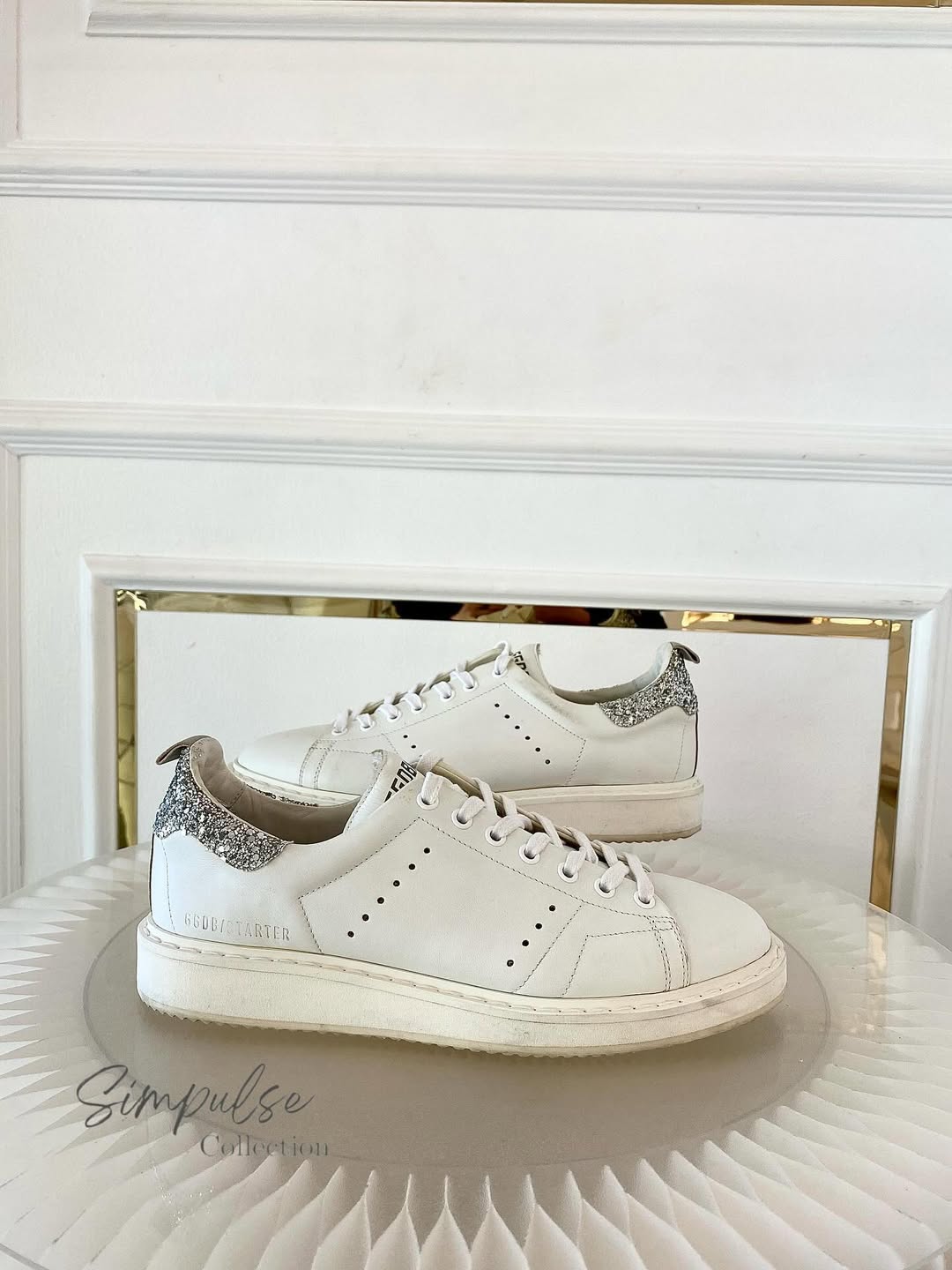 GGDB Starter White Leather Sneakers