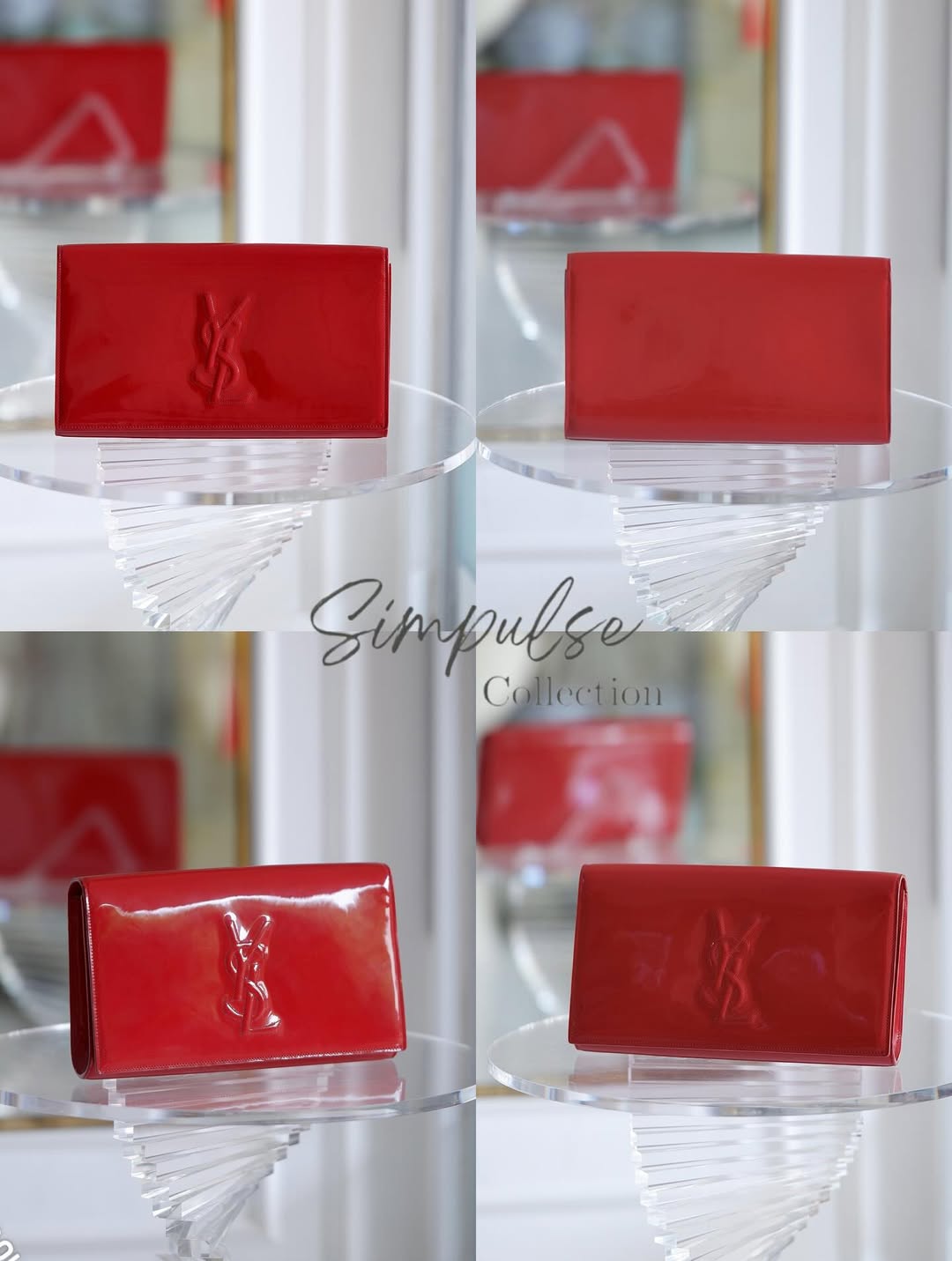 Yves Saint Laurent Red Patent Clutch