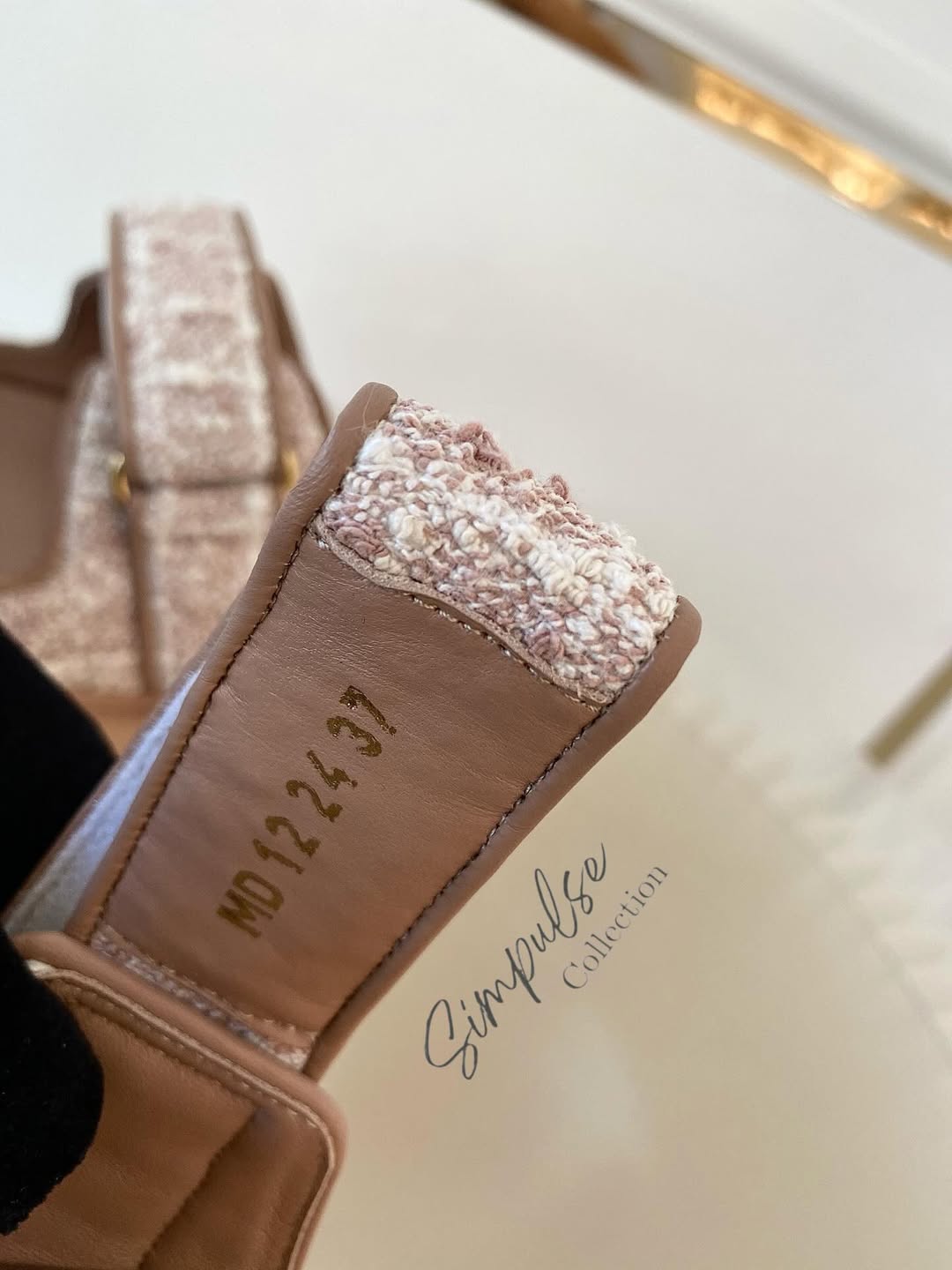 DIOR Dioract in Rose Des Vents Cannage Tweed Slides