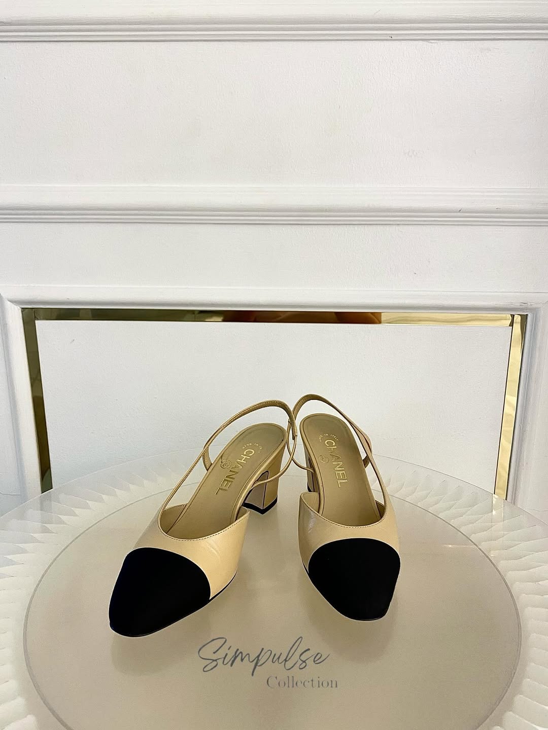 CHANEL Cap Toe Slingback Pumps