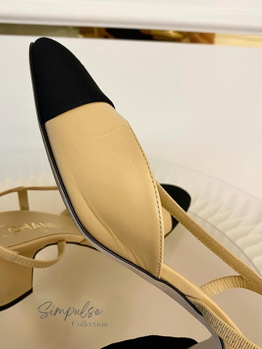 CHANEL Cap Toe Slingback Pumps