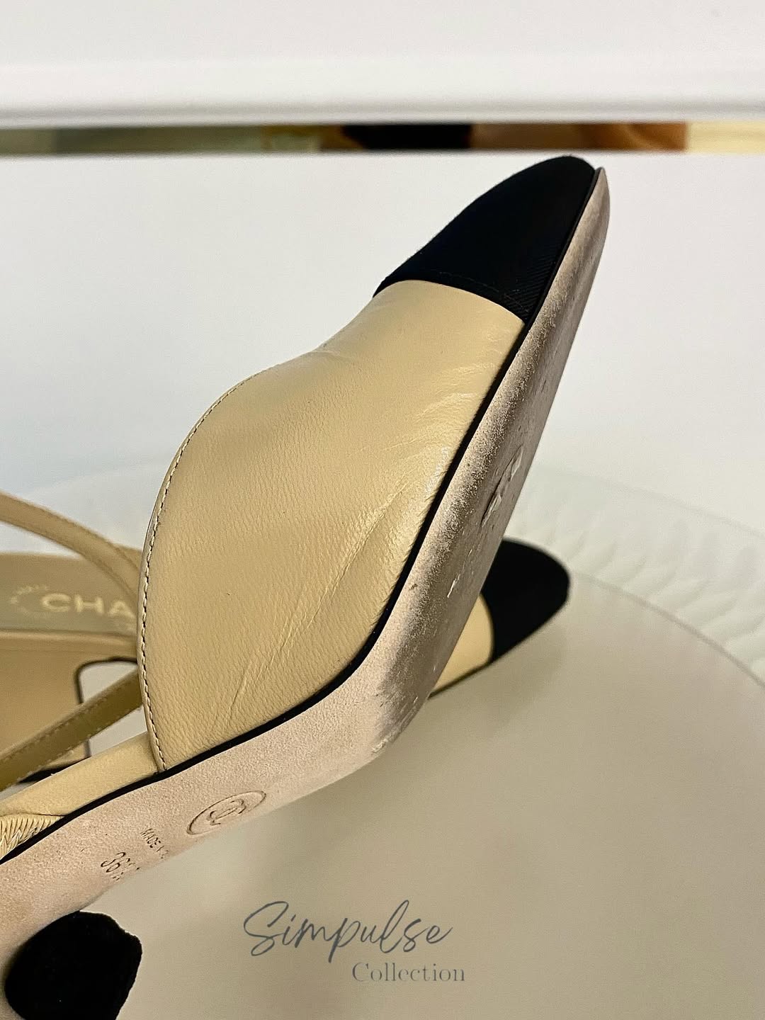 CHANEL Cap Toe Slingback Pumps