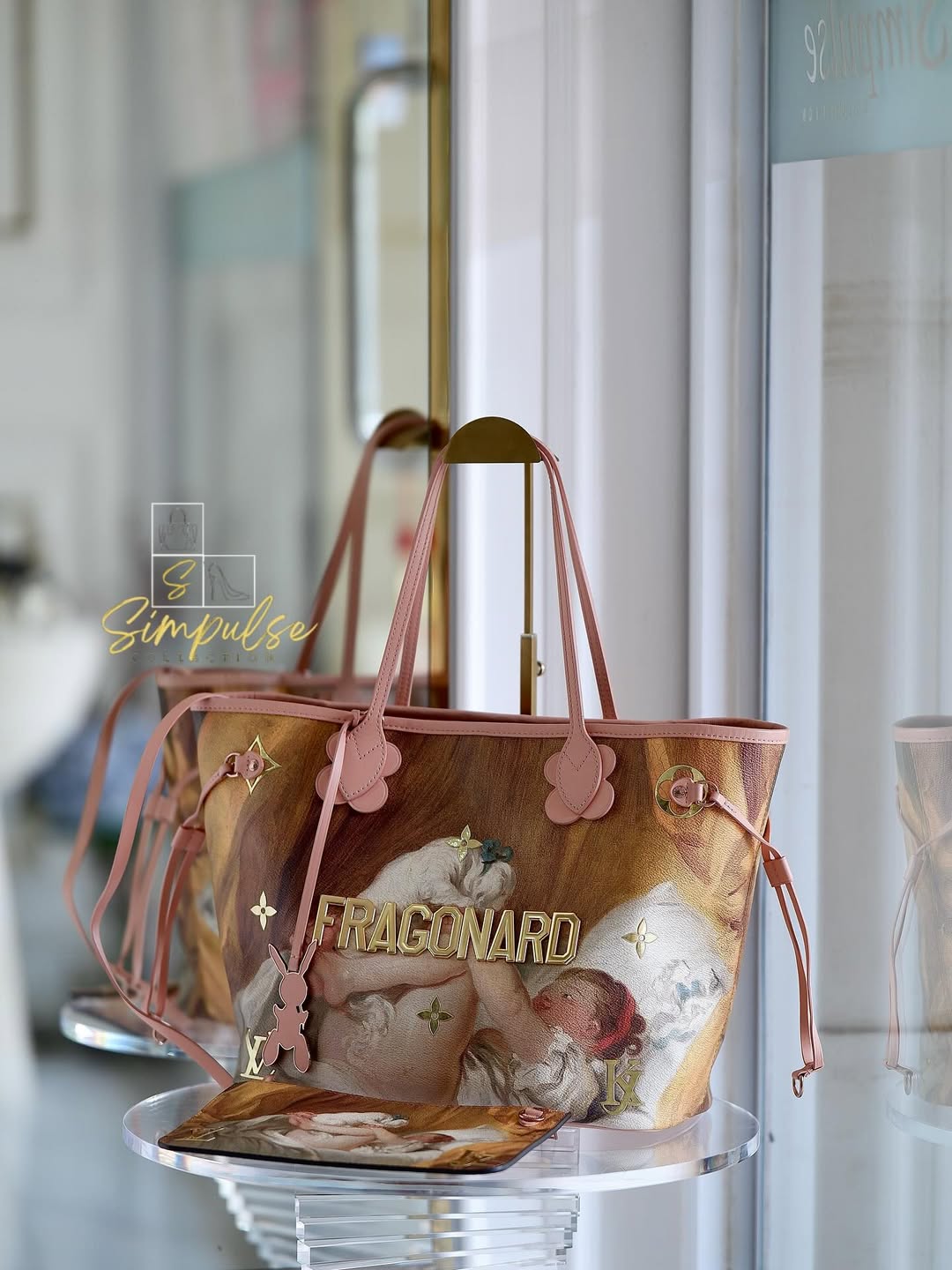 LOUIS VUITTON Limited Edition Jeff Koons Fragonard Neverfull Mm Tote Bag