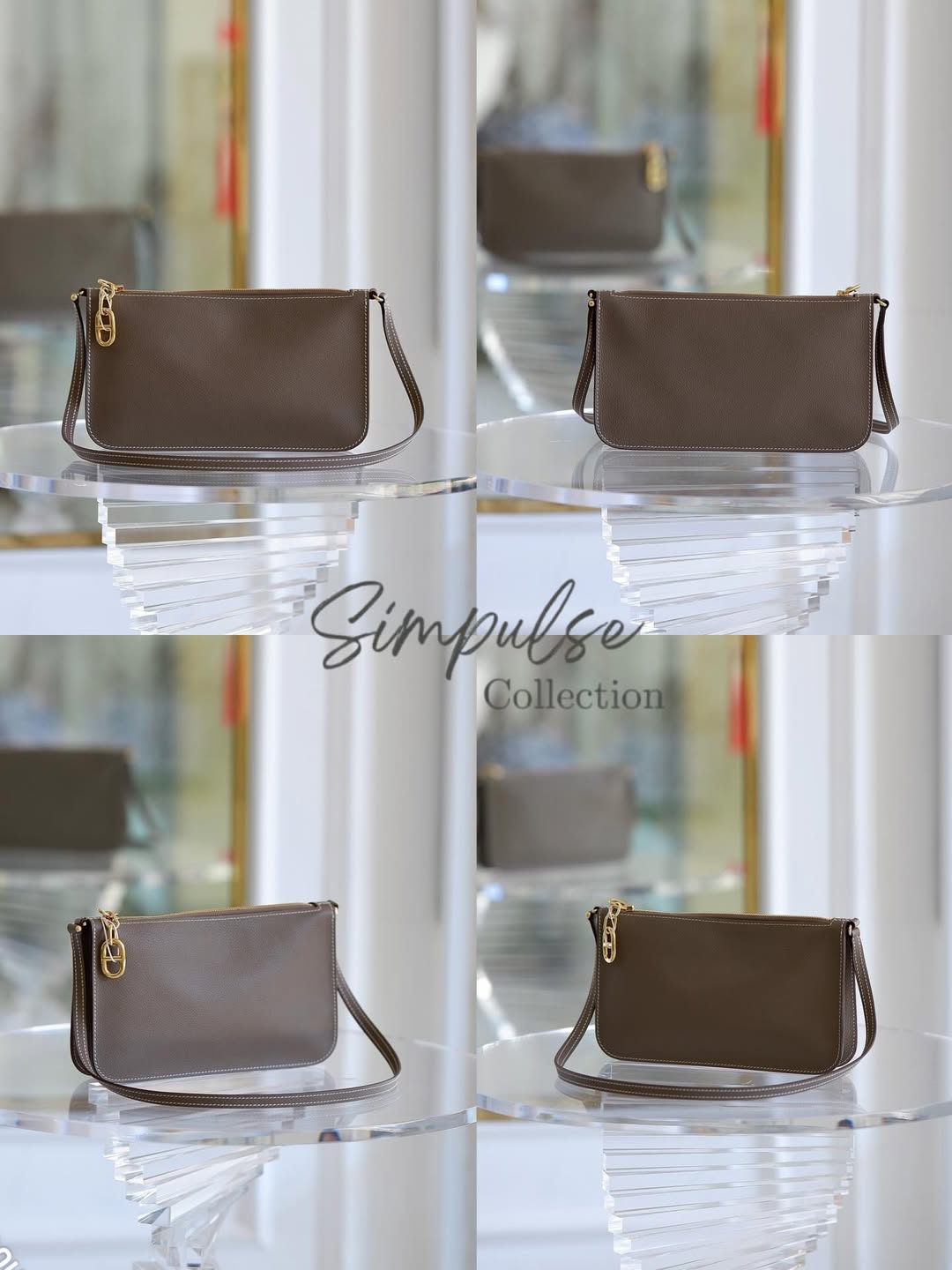HERMES Zipengo Chaine d’Ancre To Go Pouch in Etoupe GHW