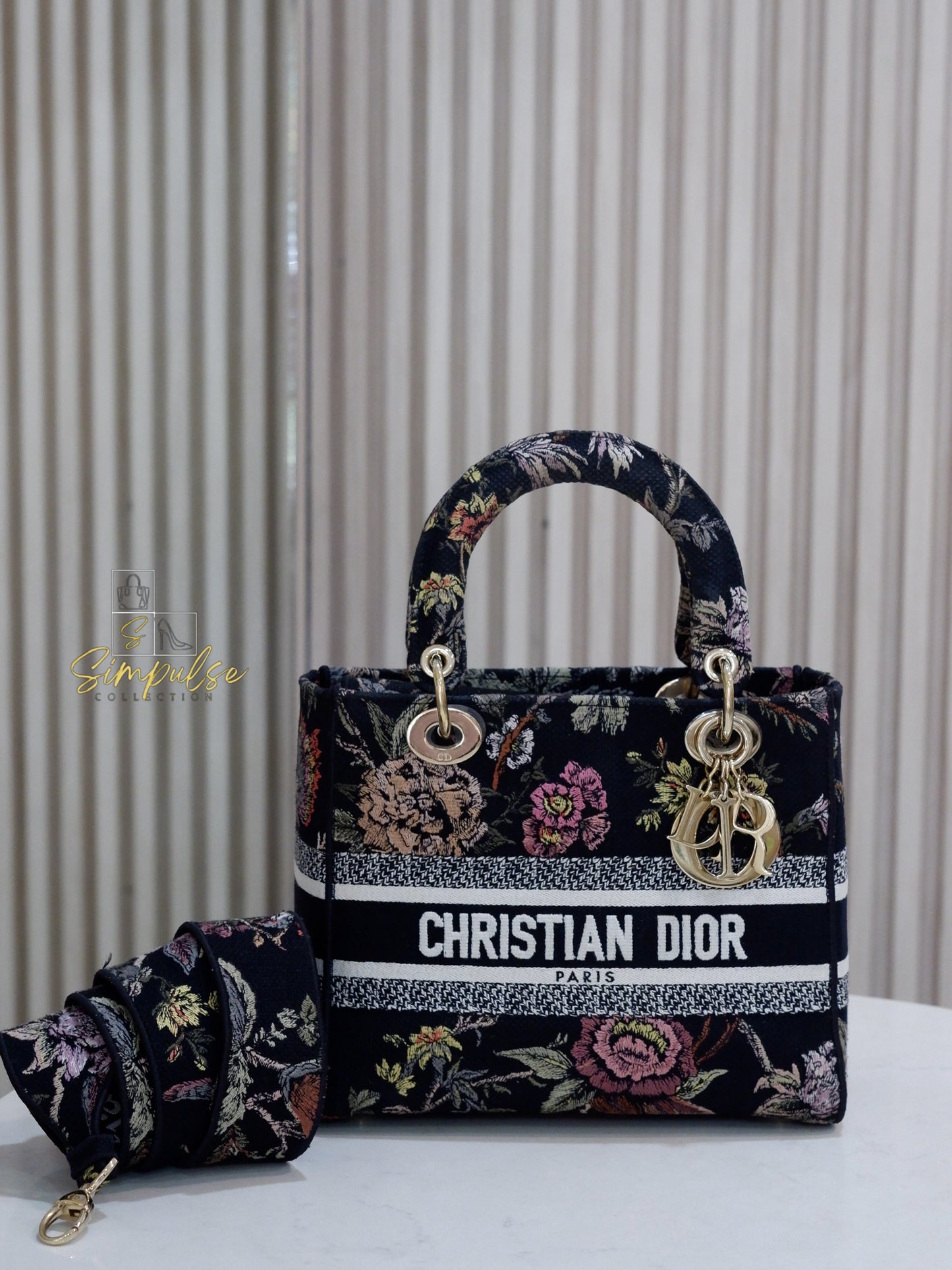DIOR D-LITE OBLIQUE MEDIUM BLACK