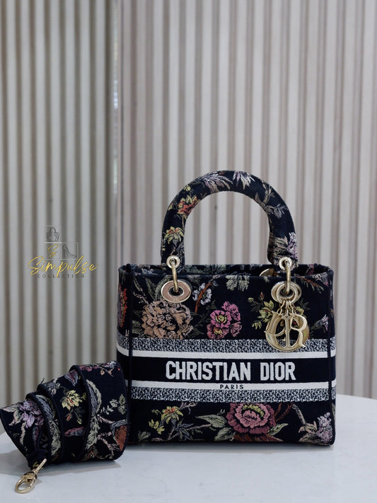 DIOR D-LITE OBLIQUE MEDIUM BLACK