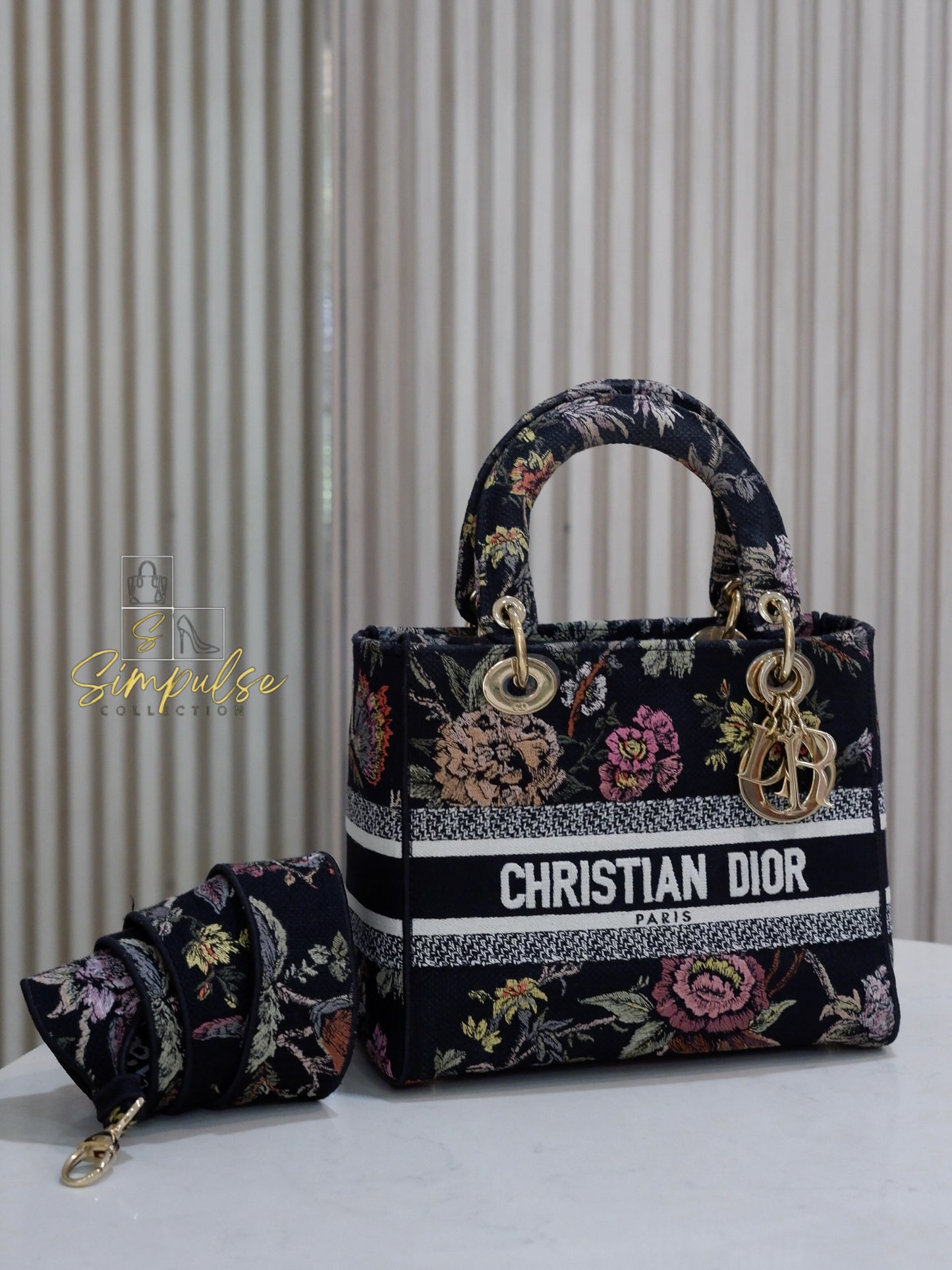 DIOR D-LITE OBLIQUE MEDIUM BLACK