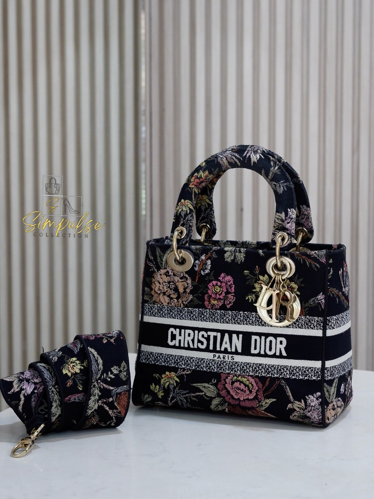 DIOR D-LITE OBLIQUE MEDIUM BLACK