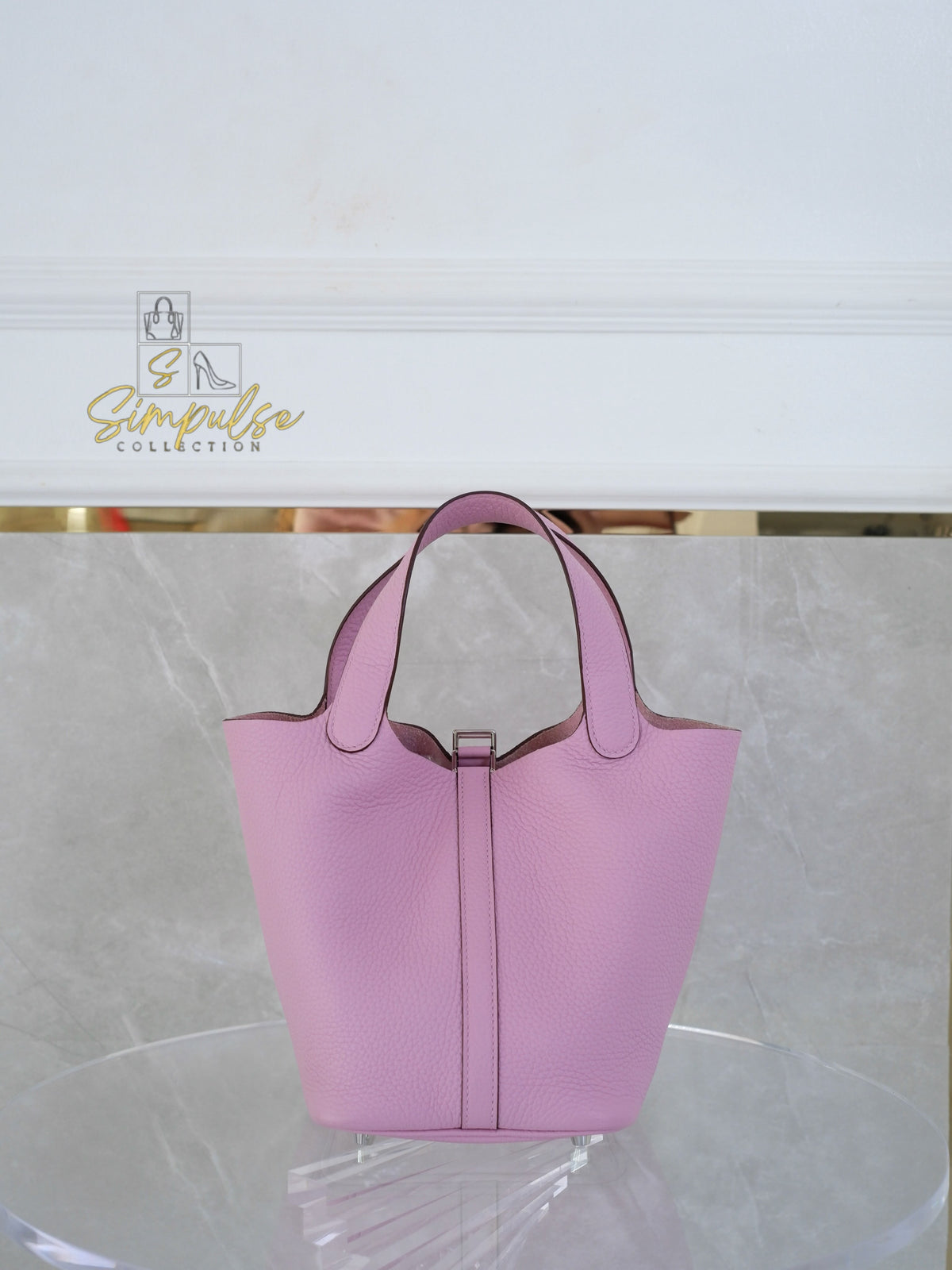 HERMES PICOTIN 18 MAUVE SYLVESTRE CLEMENCE PALLADIUM HARDWARE