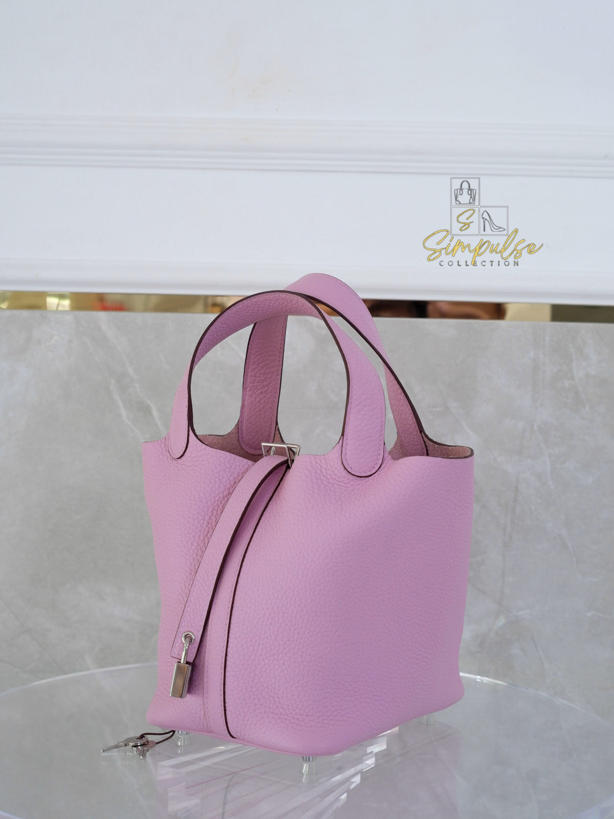 HERMES PICOTIN 18 MAUVE SYLVESTRE CLEMENCE PALLADIUM HARDWARE