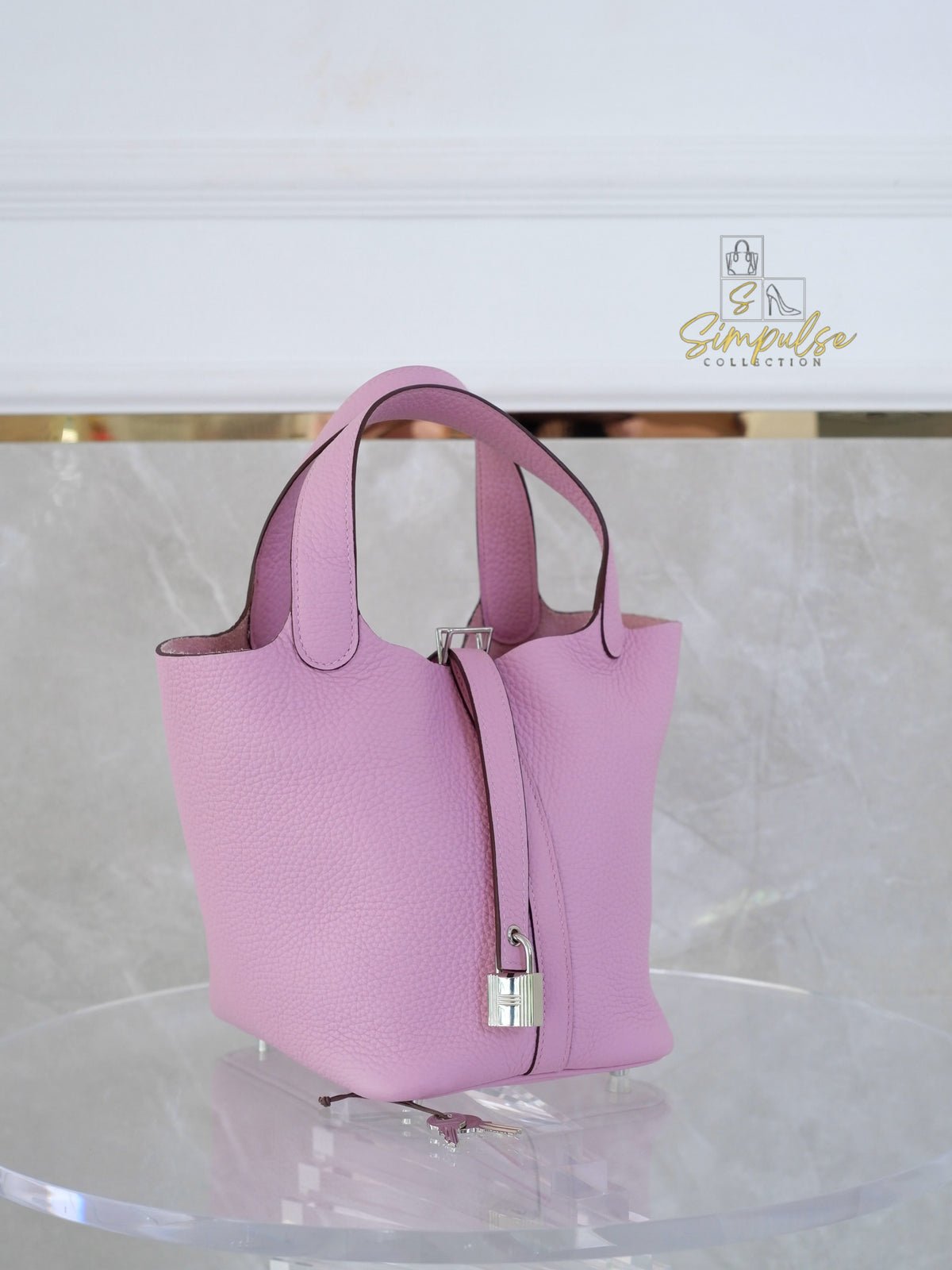 HERMES PICOTIN 18 MAUVE SYLVESTRE CLEMENCE PALLADIUM HARDWARE