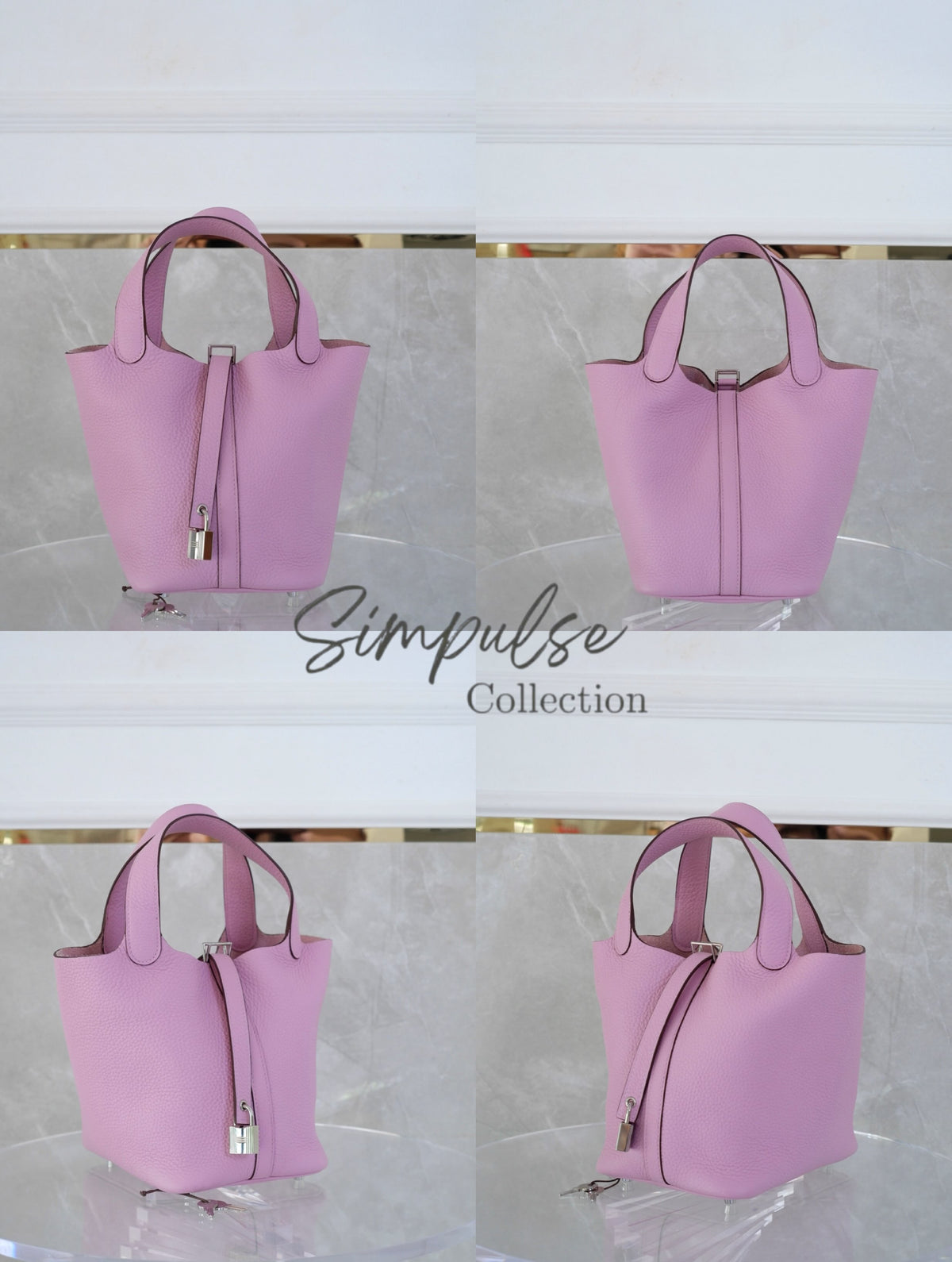 HERMES PICOTIN 18 MAUVE SYLVESTRE CLEMENCE PALLADIUM HARDWARE