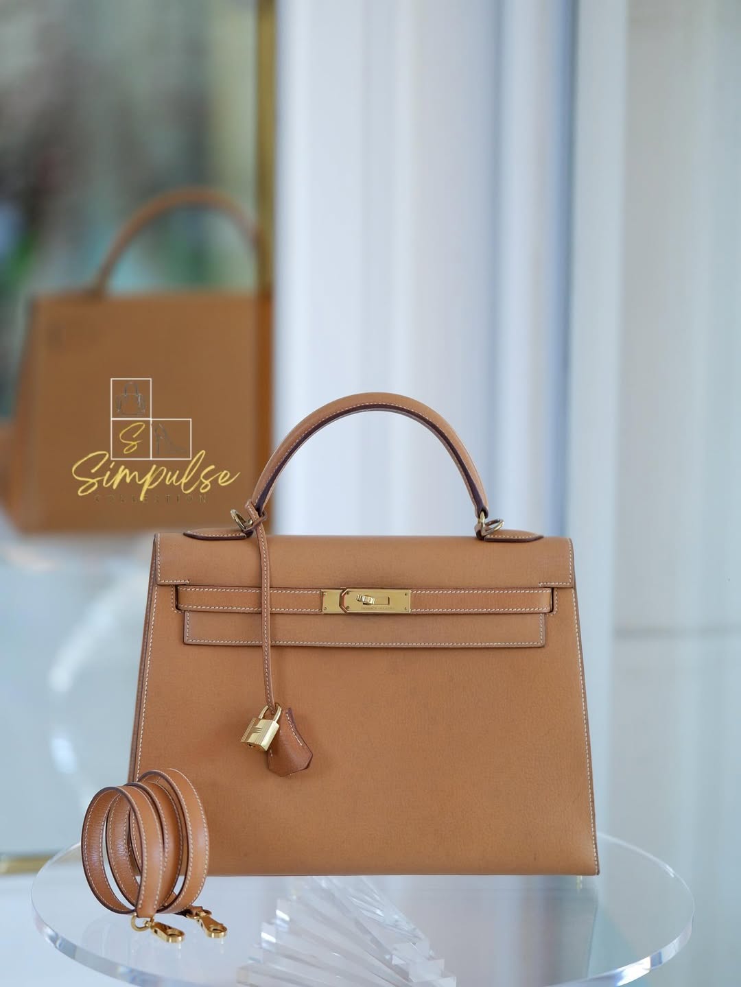 Hermes Kelly 32 Sellier in Vache Liegee Natural Color GHW
