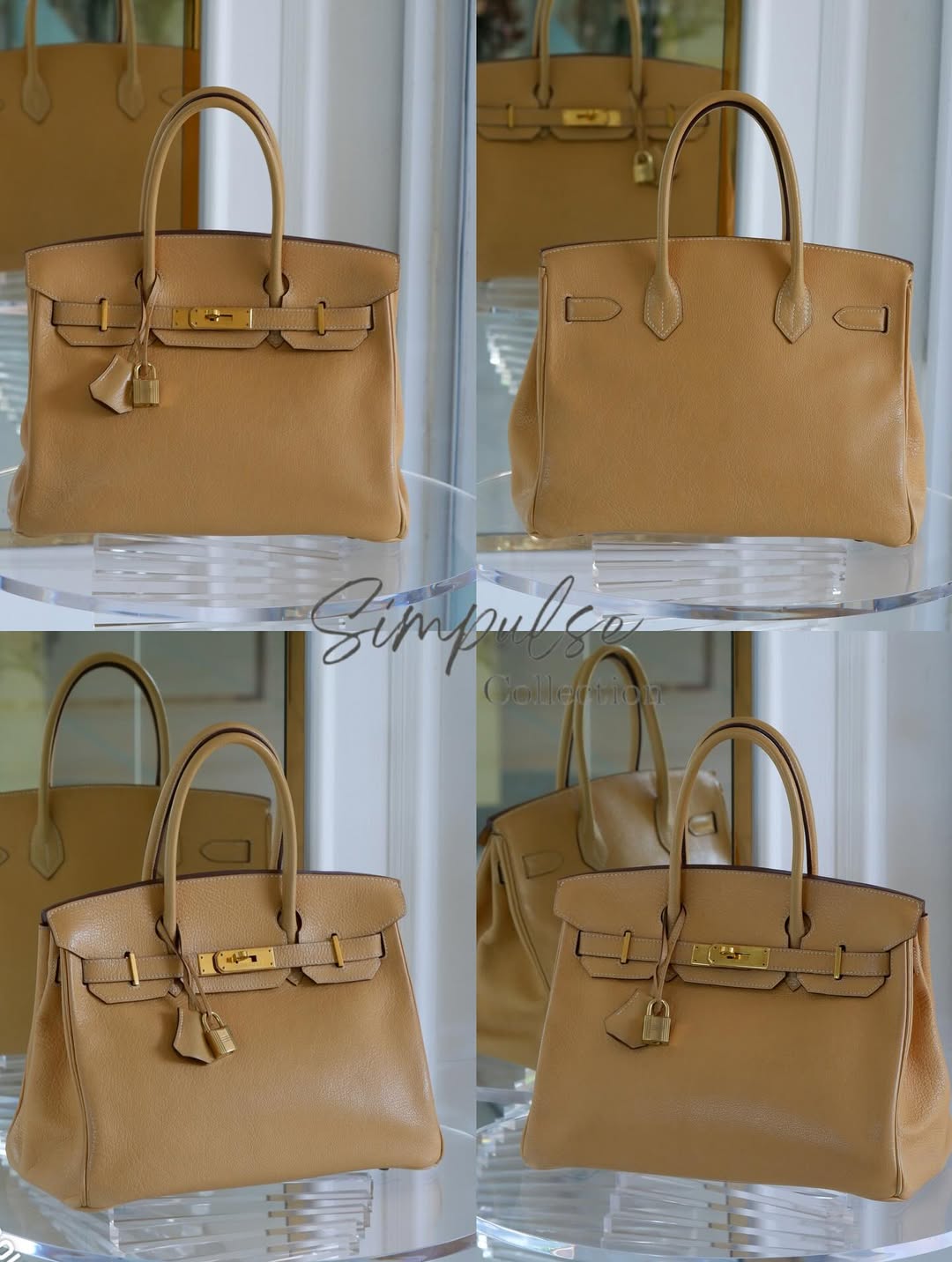 Hermes Birkin 30 Natural Sable Fjord Leather GHW