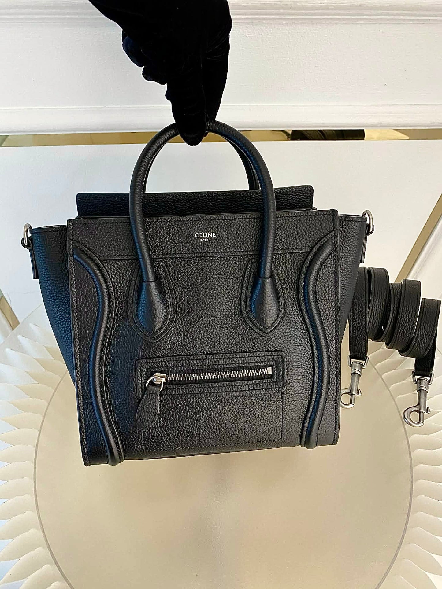 CELINE Nano Luggage in Black