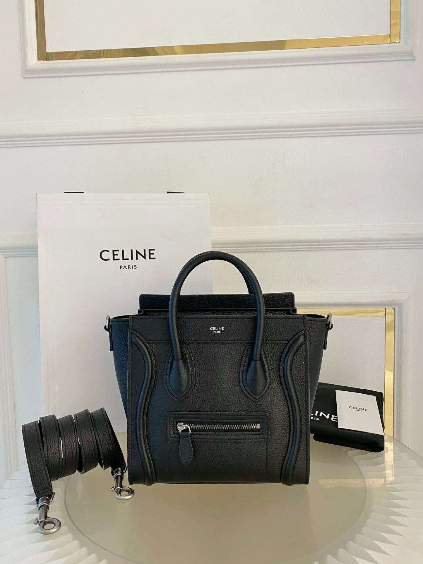 CELINE Nano Luggage in Black