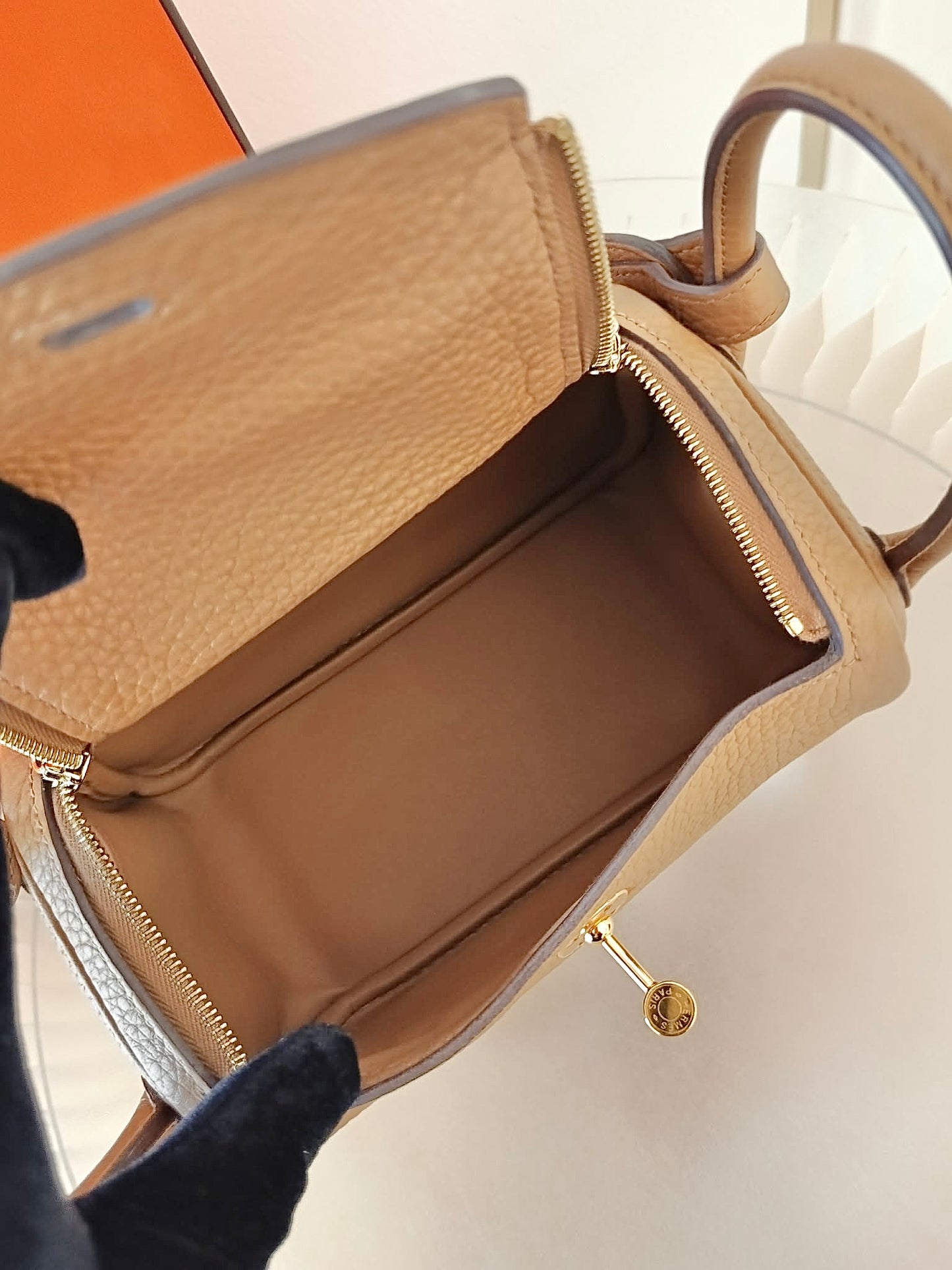 HERMES Mini Lindy Biscuit GHW