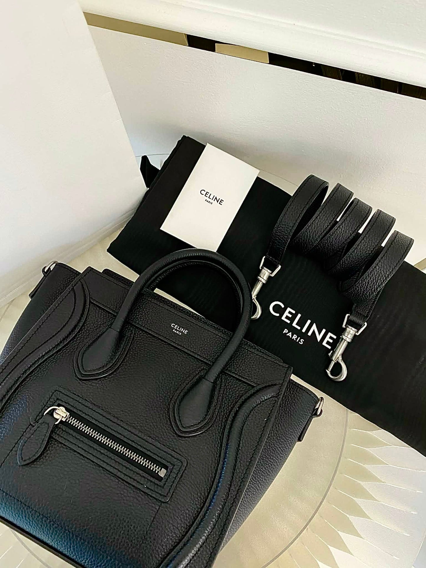 CELINE Nano Luggage in Black