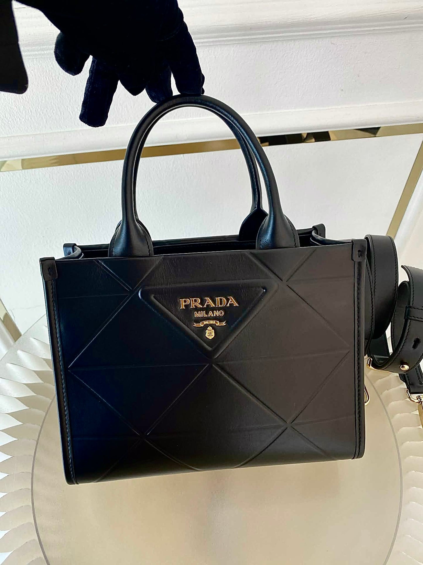 PRADA Black Symbole Small Leather Bag